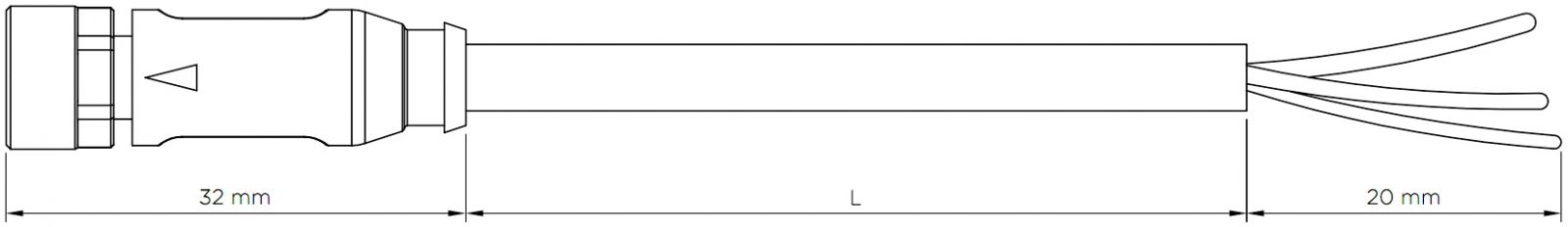 כבל לסנסורים TE CONNECTIVITY 1-2273001-1 1-2273003-1